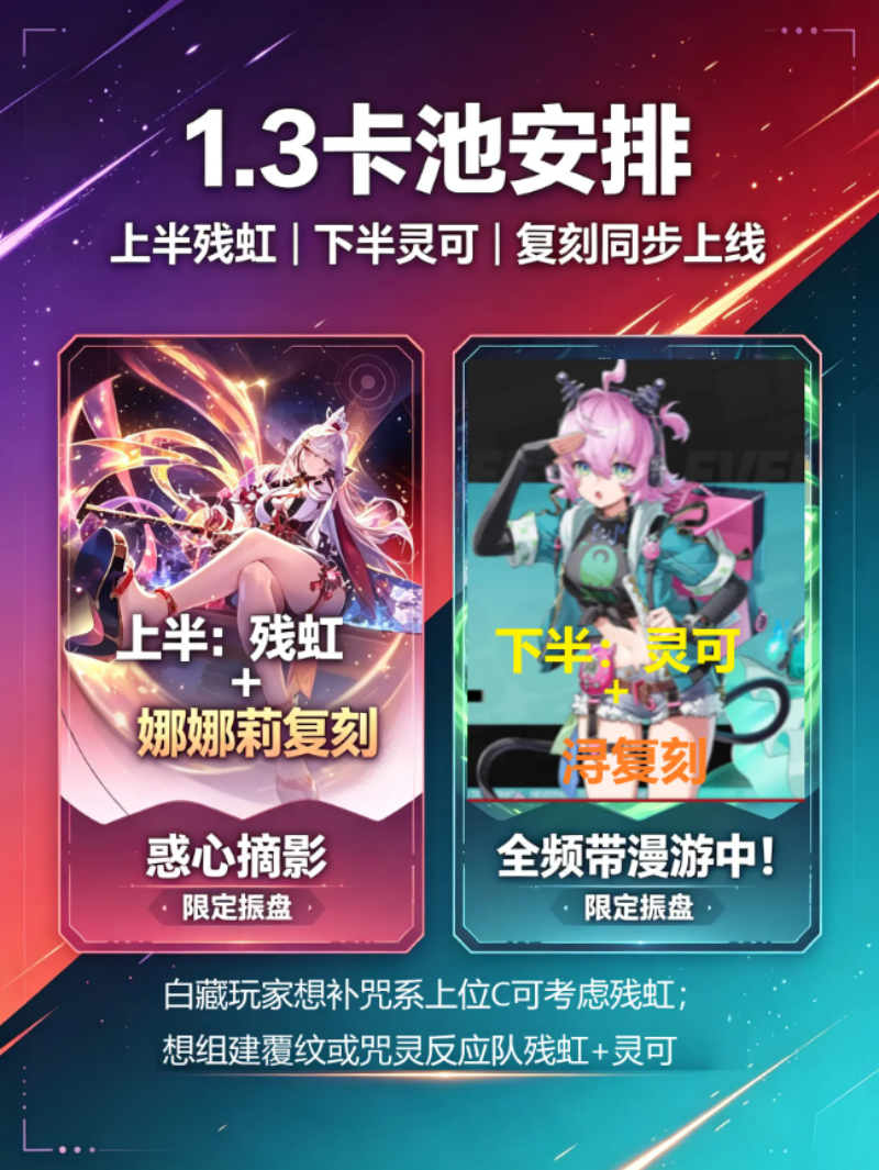 异环1.3版本up角色抽取建议